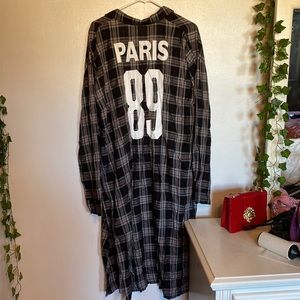 Fashion Nova Paris Plaid Maxi Top, size L